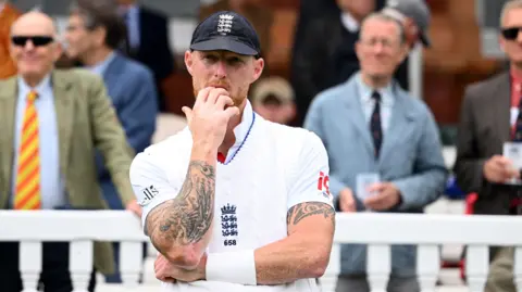 Ben Stokes looks on at Lord's