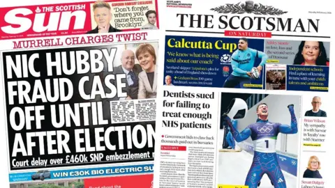 The Scottish Sun and The Scotsman front pages