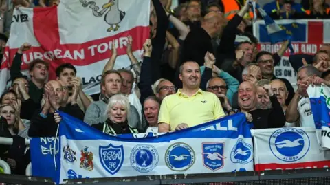 Getty Images Albion fans in Athens 