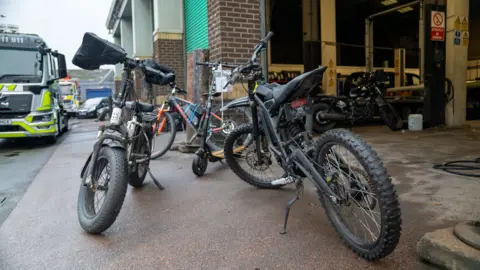 Three illegally-modified e-bikes and a scooter seized by police