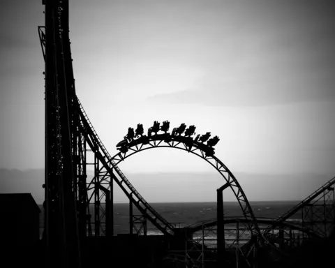 Jonathan Tallon Silhouette of a rollercoaster at Blackpool