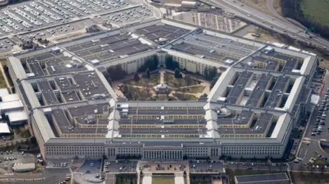 A drone image of the Pentagon in Washington DC.