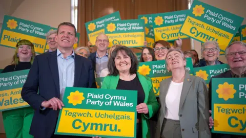 BBC Leader of Plaid Cymru during the launch of the party's General Election campaign in Bangor