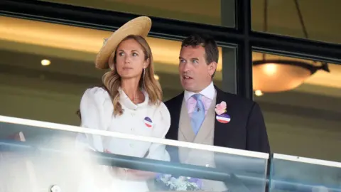 PA Media Harriet Sperling and Peter Phillips during day one of Royal Ascot at Ascot Racecourse, Berkshire.