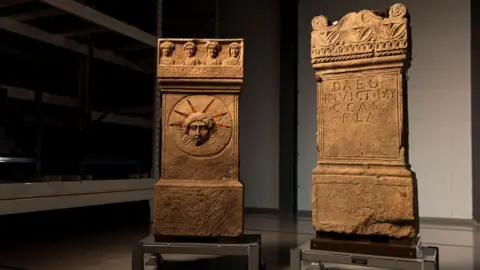 Duncan McGlyn 2 Ancient Roman altars at the National Museums Collection Centre.