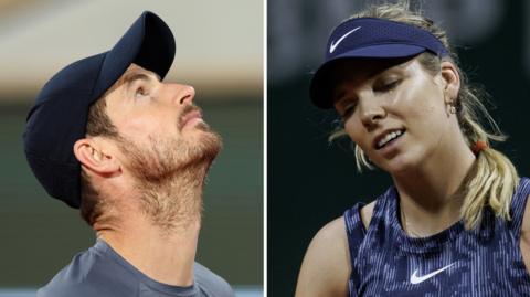 Andy Murray and Katie Boulter both look disappointed