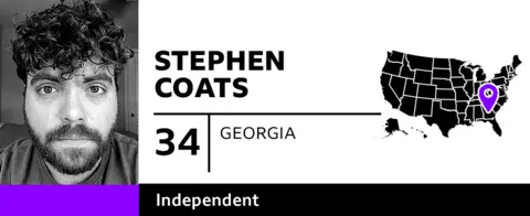 Graphic with photo of Stephen Coats, 34, from Georgia