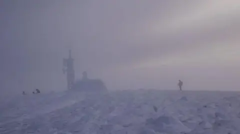 SAIS Northern Cairngorms Mist at the summit of Cairn Gorm