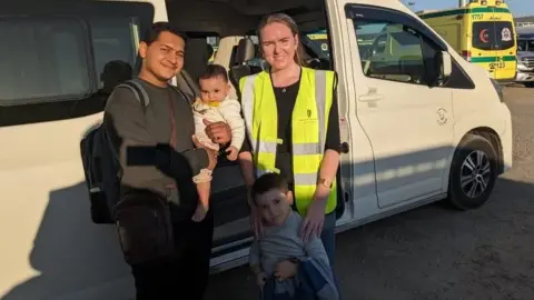 Ali and Sara in Egypt on Friday after leaving Gaza via the Rafah crossing
