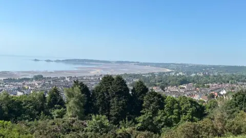 Views of Swansea, including the city centre and the coast, from Townhill