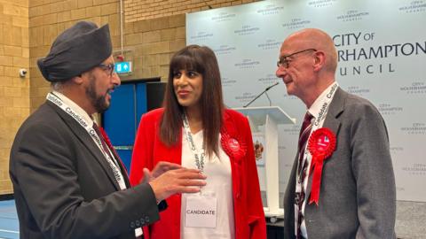 Wolverhampton's three Labour MPs before the results were announced