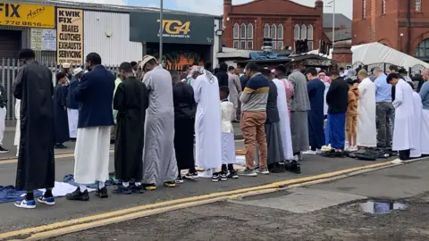 BBC Muslim men praying in Small Heath