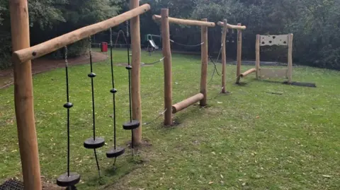 Broxtowe Borough Council A trim trail featuring five sections of engaging challenges at Shilo Recreation Ground in Awsworth, Nottinghamshire.