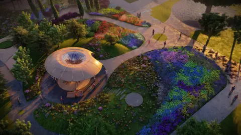 Mizzi Studio CGI image of Kew Garden carbon garden