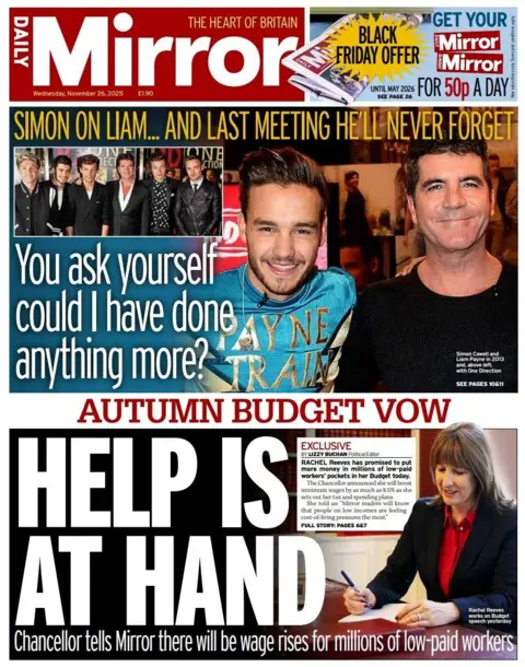  Help is at hand", reads the headline on the front page of the Daily Mirror.