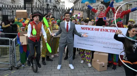 Getty Images YouTube star Niko Omilana outside Downing Street