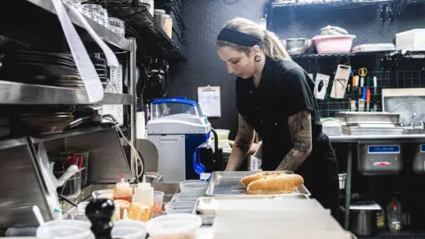 Alyssa Blumstein Chef Rachel Miller at work in her restaurant kitchen