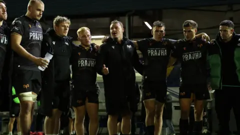 Wales captain Dewi Lake addresses his Ospreys teammates