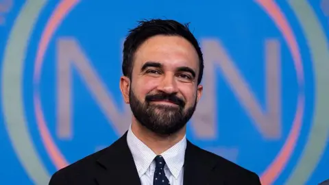 Zohran Mamdani, New York City mayoral candidate, during a campaign event at the NAN House of Justice in the Harlem neighborhood of New York, US, on Saturday, June 28, 2025.