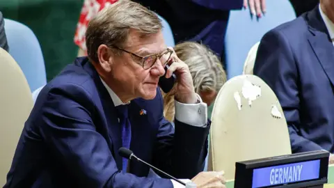 German Foreign Minister Johann Wadephul attends a meeting of the UN General Assembly for the election of the non-permanent members of the UN Security Council at the United Nations headquarters in New York City on June 3, 2026
