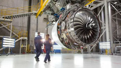 Trent XWB-97 engine in the factory