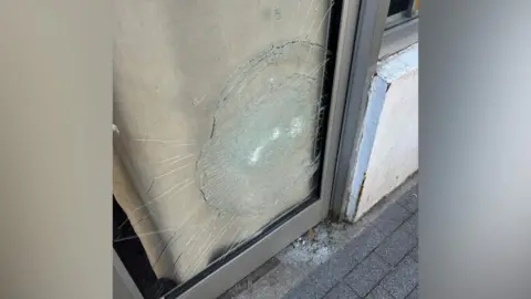 Stella Creasy The smashed door of Stella Creasy's office