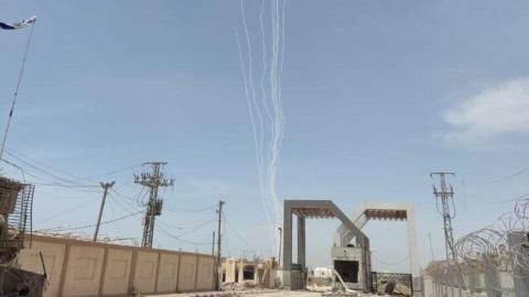 Rockets are seen launched from the Rafah area in the southern Gaza Strip, May 26, 2024
