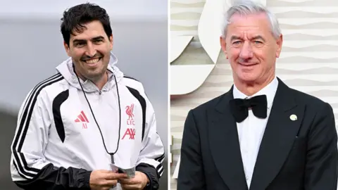 Liverpool head coach Andoni Iraola (left) and former Liverpool striker Ian Rush (right)
