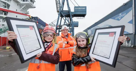 Peel Ports Avaleigh Lang, Jim McSporran, and Frances McFadden