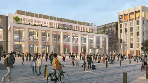 Derby City Council An artist's impression of the Market Place scheme
