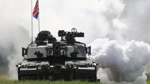 Frank Gardner/BBC British Army Challenger 2 tank on exercise in Estonia