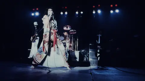 Getty Images Freddie Mercury performing at Nippon Budokan