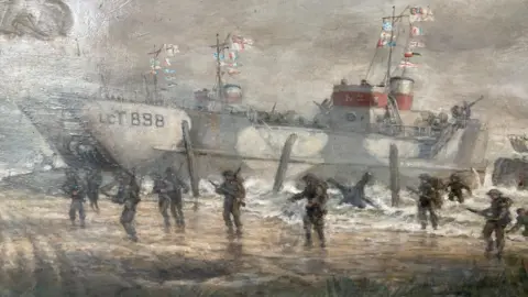 A painting of D-day by Lt Willis