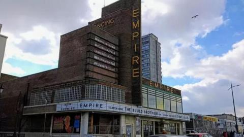 Dreamland exterior in Margate during filming of Empire of Light in 2022