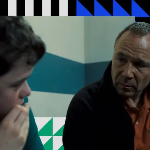 Netflix An image from Netflix drama Adolescence featuring Stephen Graham and Owen Cooper