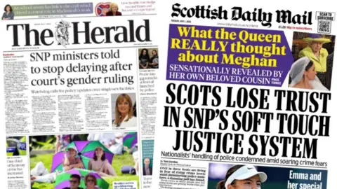index picture combining the front pages of two newspapers