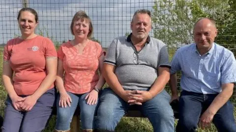 Becky Spackman, Sarah Barraclough, Neil Radford and district councillor Kevin Gillott have all campaigned against the plans for a solar farm in Morton
