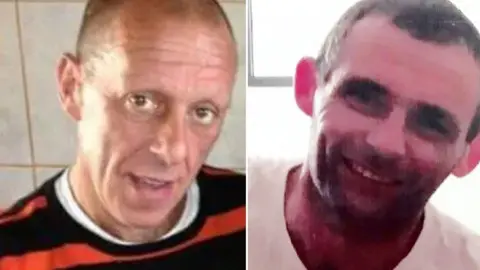 Head shots of Peter Walker - smiling, with a shaven head and red and black top on, and James Henderson - smiling with close cropped dark hair and a white T-shirt