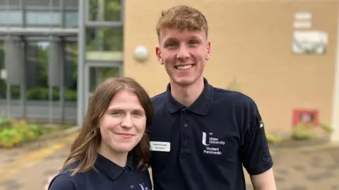 Stacey Cummings and Ben Malone pictured at Ulster University's Derry-Londonderry campus. 