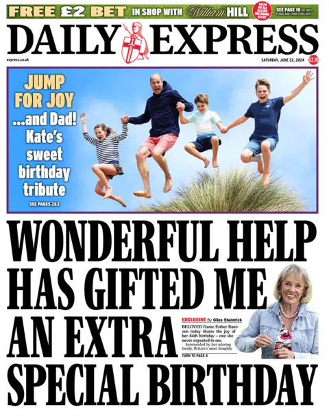 Daily Express headline: "Wonderful help has gifted me an extra special birthday"