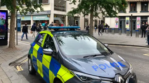 BBC Police car in Bristol city centre