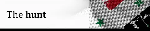 A designed banner as before saying The hunt