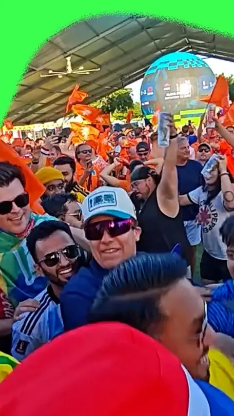 Netherlands fans having a party 