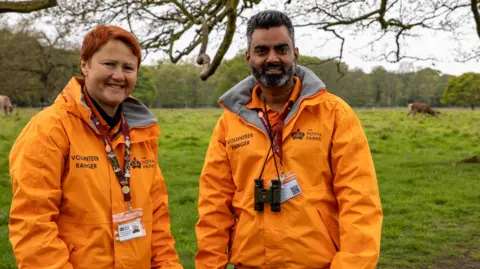 Cathy Cooper Anne Scoggins and Jignesh Jani, volunteer rangers