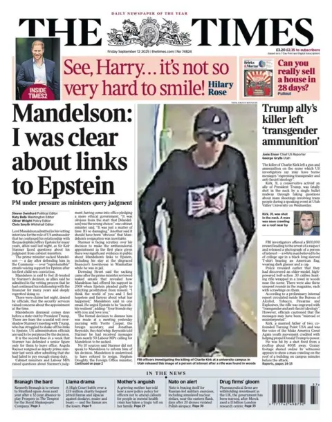  I was clear about links to Epstein”.