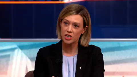 Woman in tv studio