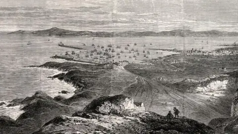 Getty Images Inauguration Of The Holyhead Breakwater And Harbour Of Refuge By HRH The Prince Of Wales: General View Of The Breakwater And Harbour Of Refuge in 1873