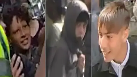 Greater Manchester Police CCTV of three men police want to speak to