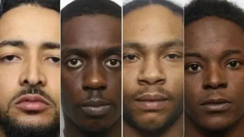 A composite image of four men who have been jailed