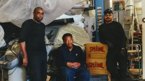 Andrew Goss Cuthbert Thomas and his staff at Transauto in August 2025